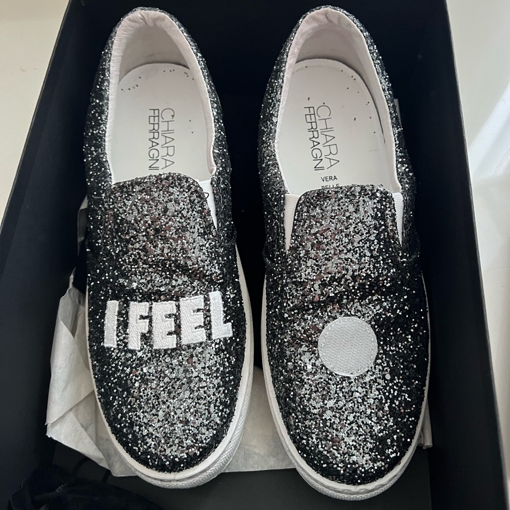 Chiara Ferragni sparkle loafers